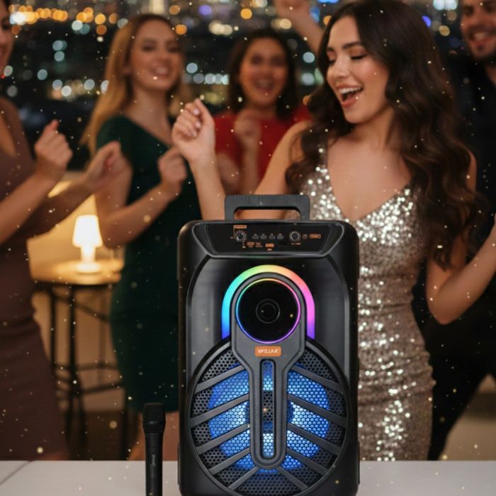 WSJAR E-8809 – Портативна караоке тонколона с микрофон и LED ефекти
Ра