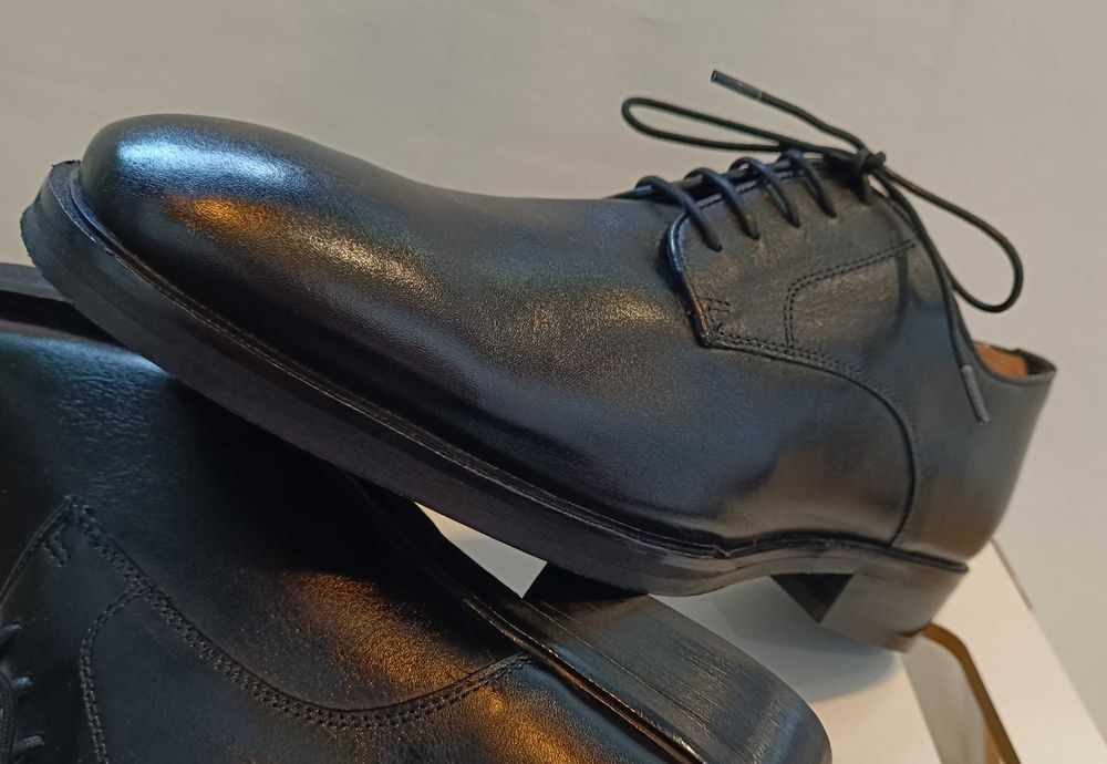 Pantofi derby 45 plain toe Walk London piele naturala moale