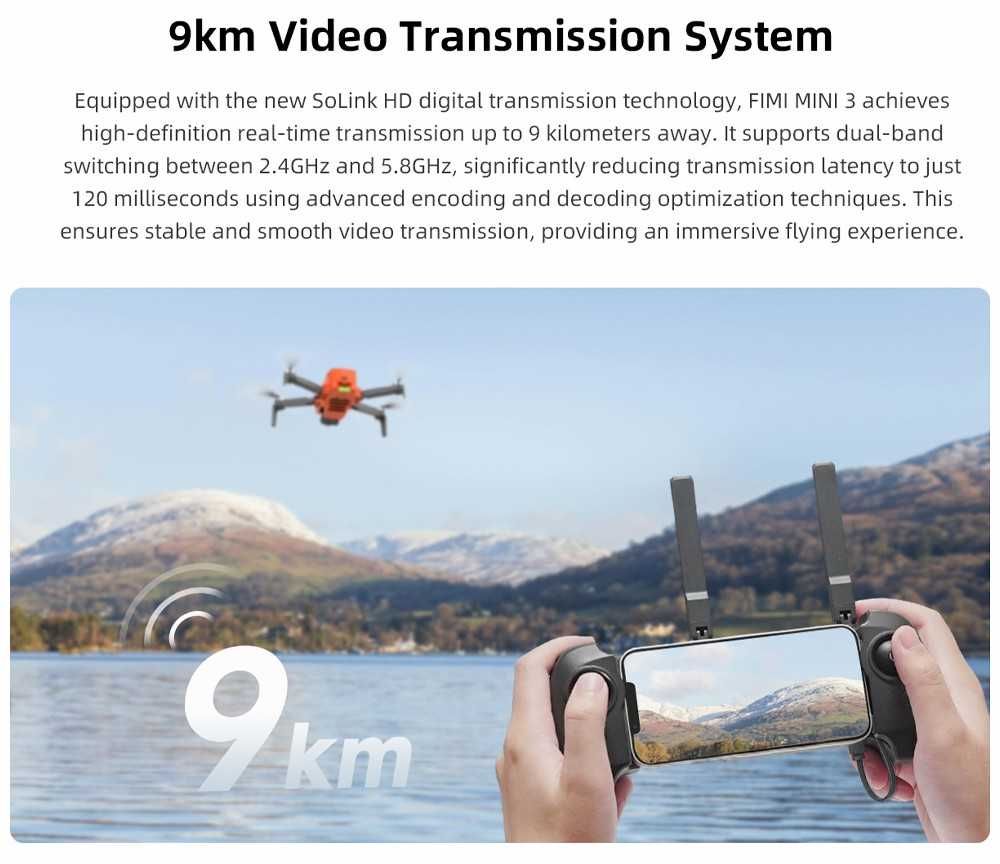 Промоция Xiaomi Fimi MINI 3 с 1/2 инч 48 Mp сензор и обхват 9 км