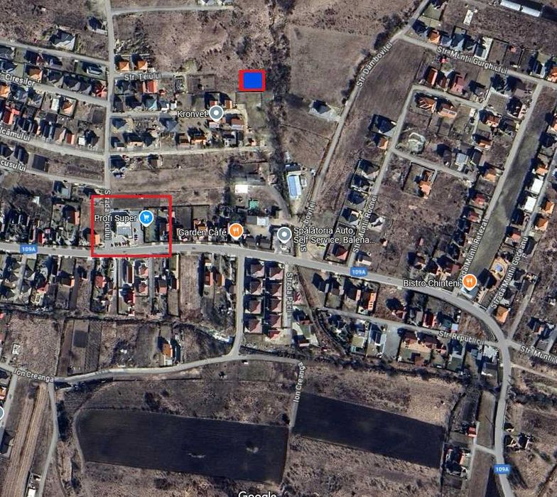 Teren intravilan cu Certificat de Urbanism, intrare in Chinteni