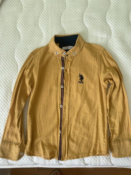 Памучна риза с дълъг ръкав USPA за момче