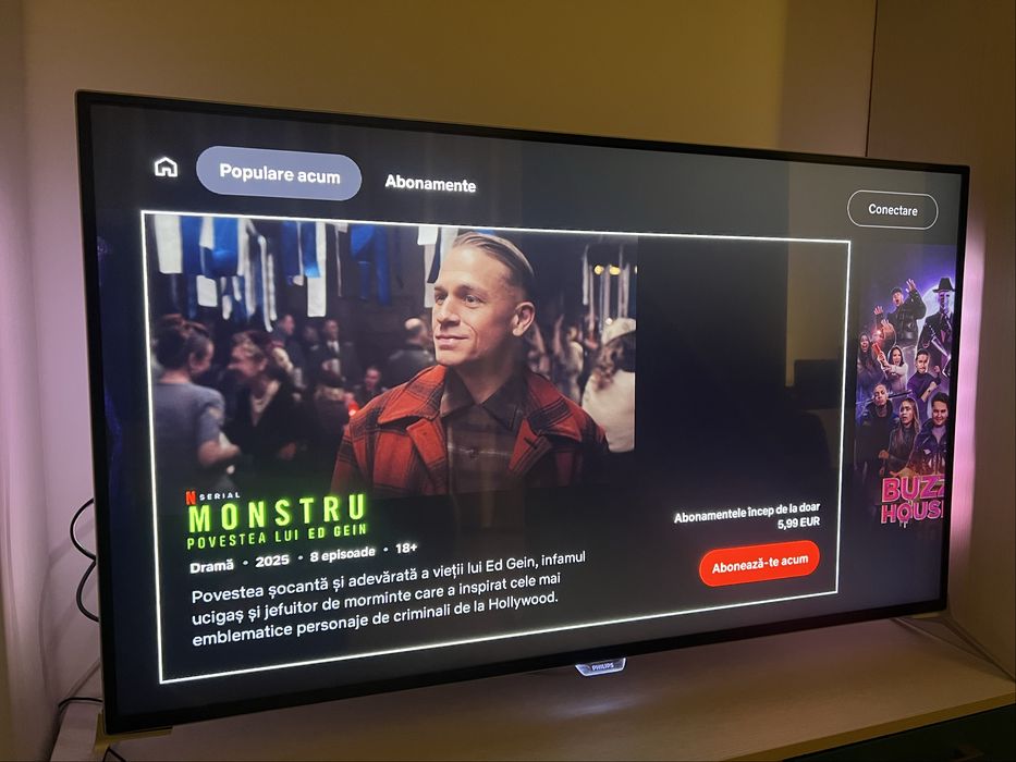Philips – Smart TV 4K UHD cu Ambilight – 123 cm 49PUS7100/12