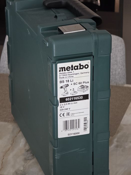 Mașină de găurit/înfiletat cu 2 acumulatori 18V, Metabo BS 18 Li