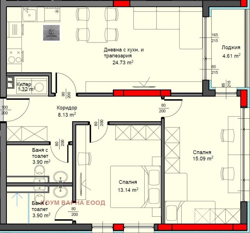Продава се Тристаен апартамент в Варна, Аспарухово - 100 кв.м за 1117 €/кв.м - Снимка #6