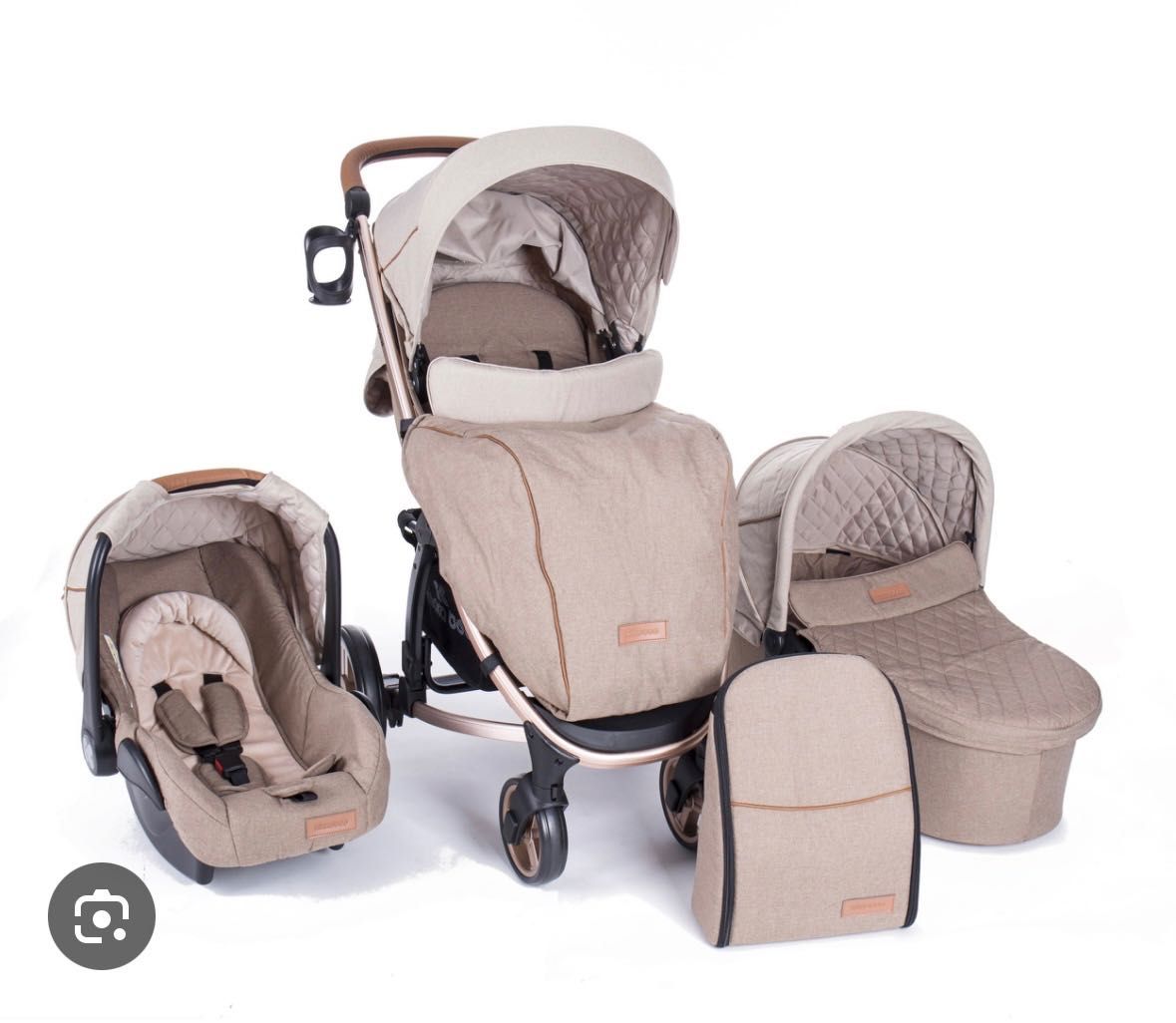 KIKKA BOO Комбинирана количка 3в1 MADRID ALL IN ONE BEIGE