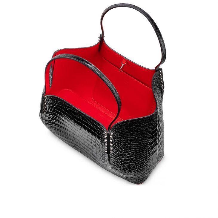 CHRISTIAN LOUBOUTIN
Cabarock spiked croc-effect glossed-leather tote