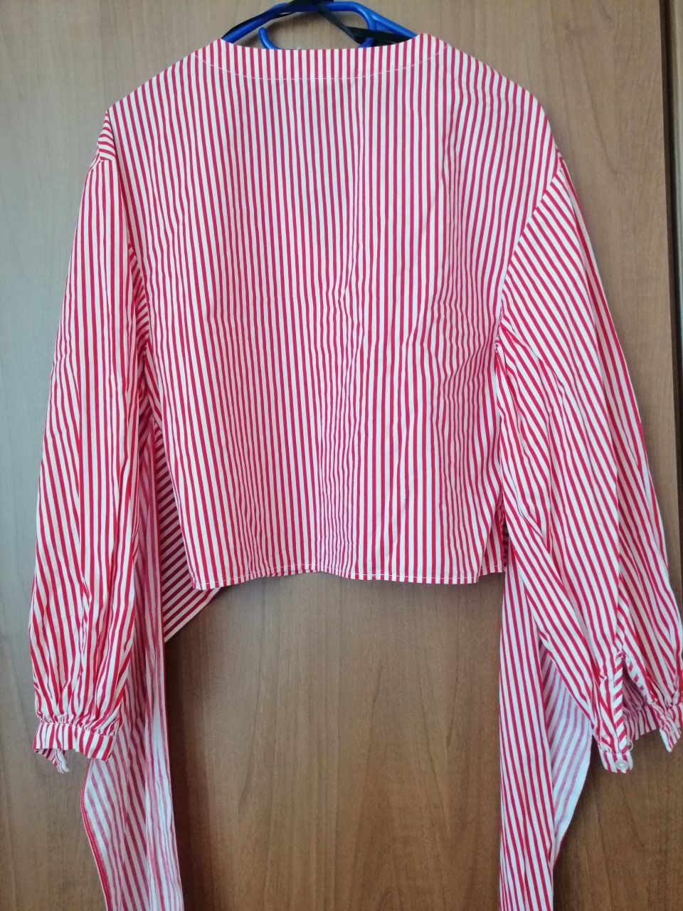 Риза блуза H&M в бяло и червено