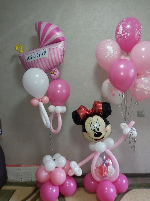 Шарики на выписку в Астане.Наклейки на машину.Гелиевые шары,композиции