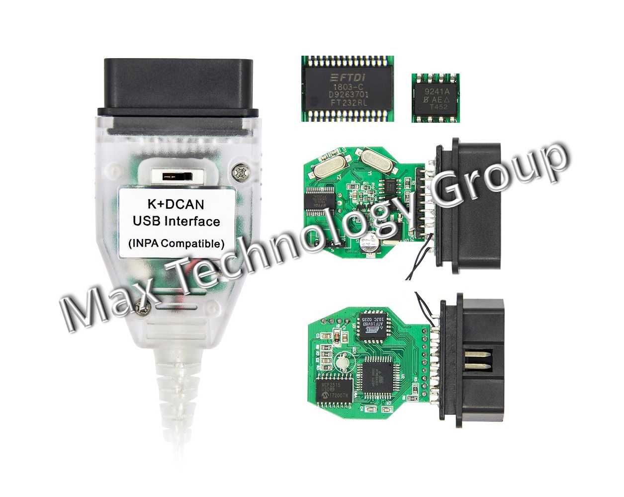USB Интерфейс K+DCAN за автодиагностика за BMW съвместим с INPA / ISTA
