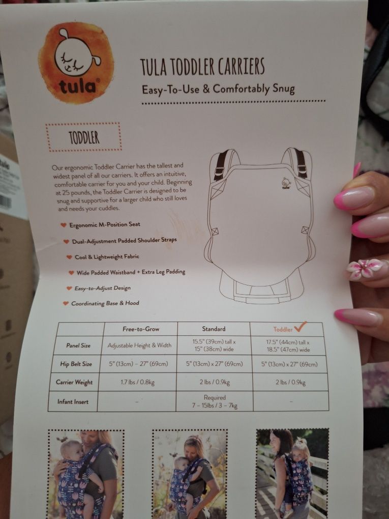 Продавам ергономична раница Tula toddler