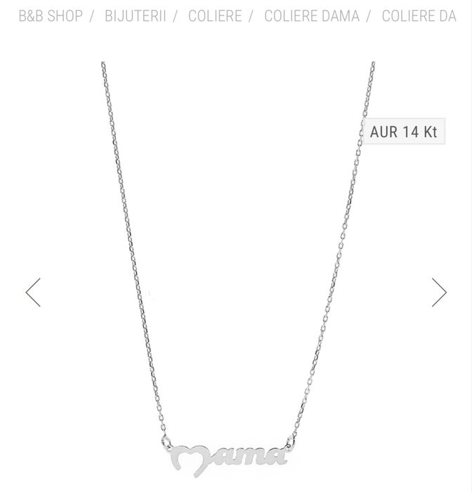 Colier aur alb mama