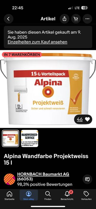 Vopsea lavabilă albă de interior