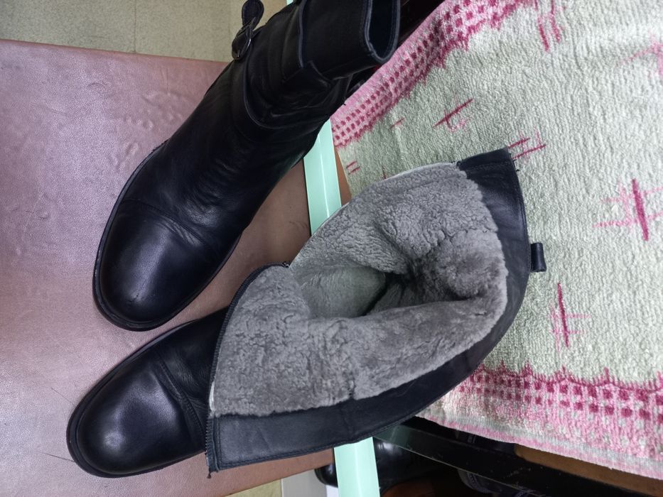 Сапоги кожаные зимние