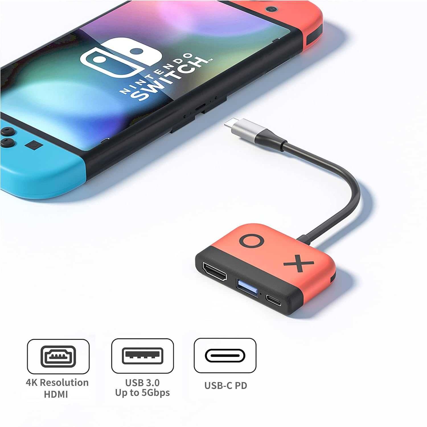 Докинг станция Nintendo Switch,HDMI TV USB 3.0 порт и USB C зареждане