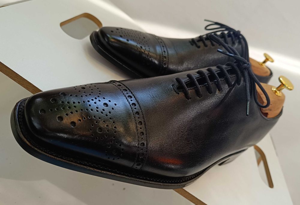 Pantofi de lux 41 41.5 42 oxford GREVE NOI lucrati manual piele natura