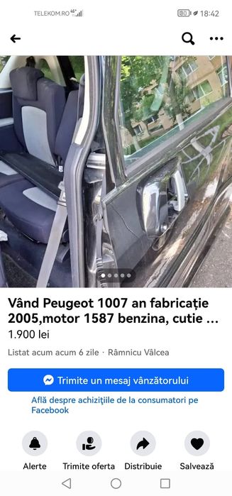 Vând Peugeot 1007 automata,  an fabricație 2005, km 146000,motor 1,6
