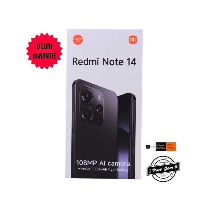 Redmi Note 14 128GB Midnight Black SIGILAT | TrueGSM