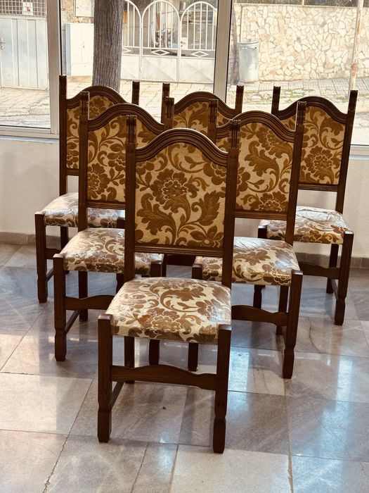 Италиански масивни столове – комплект 6 броя, класически стил