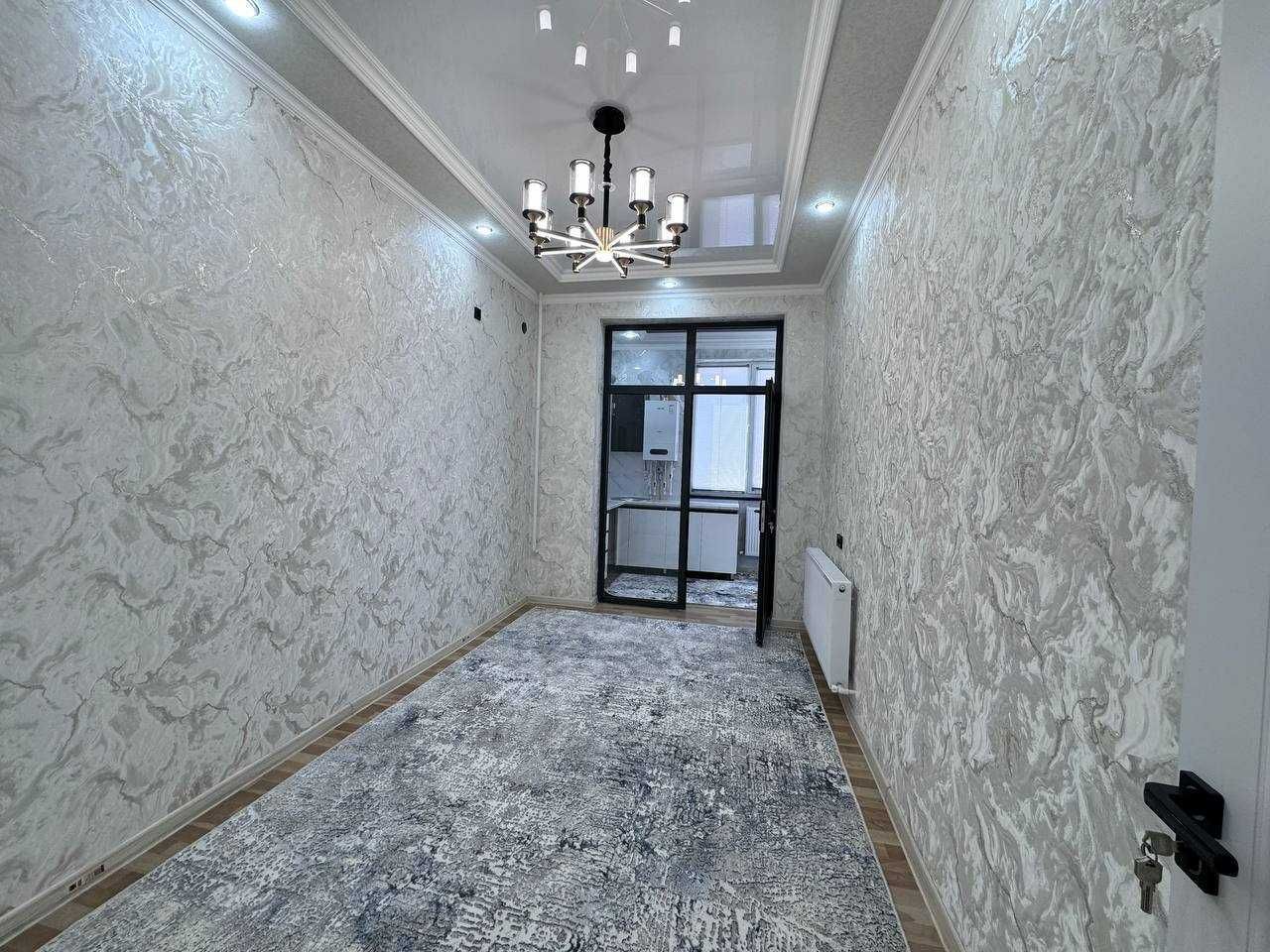 2 хоналик килинган  квартира 1 этаж янги дом, горгаз, саодат