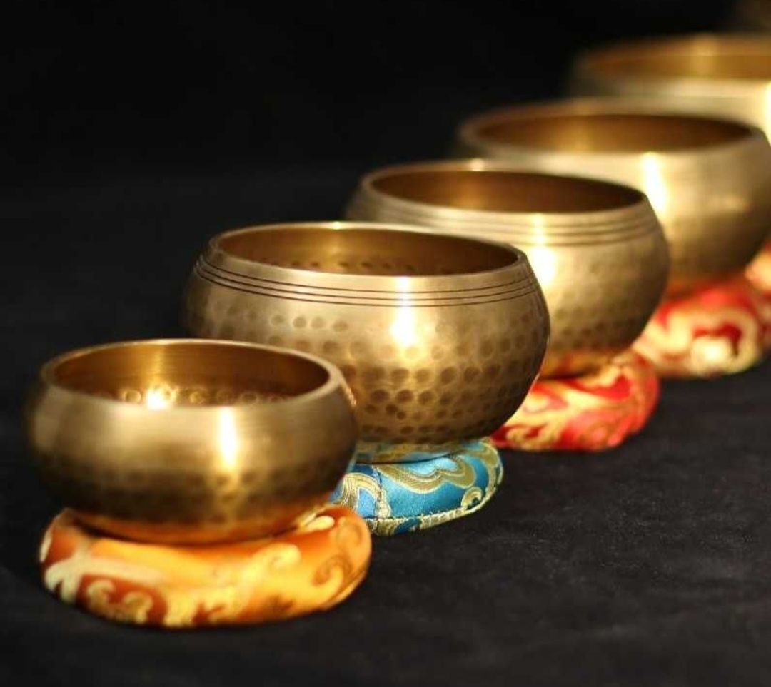 Set bol cantator tibetan singing bowl handmade 8.5 9 bronz yoga