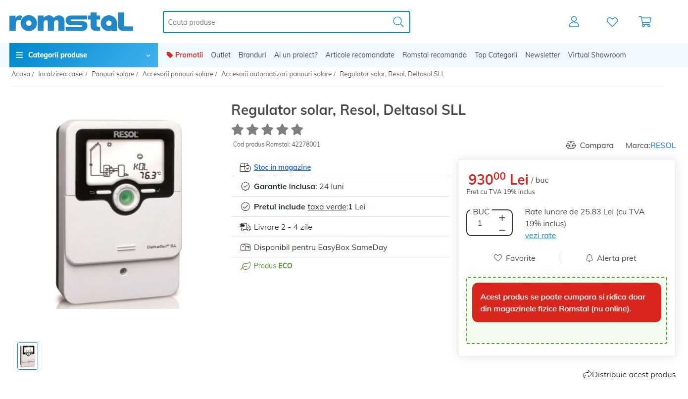 Regulator solar, Resol, Deltasol SLL