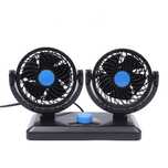 Ventilator auto dublu 12-24V, rotatie 360 de grade