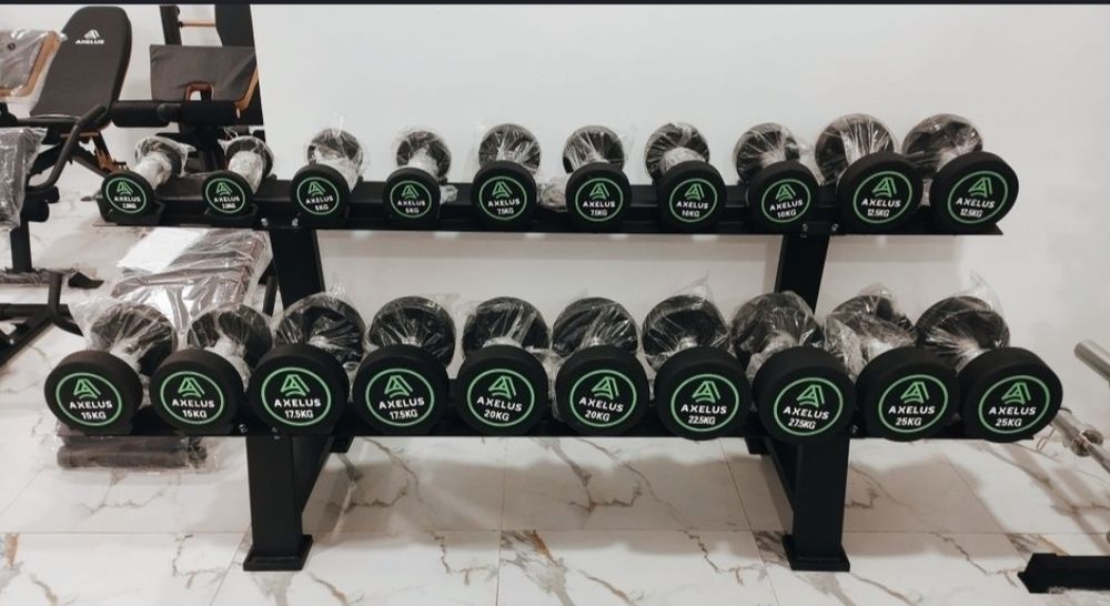 Гантел набор резиновый Axelus 2.5кг-25кг