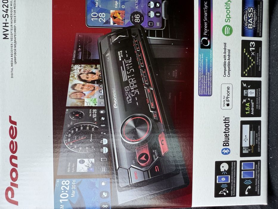 Авторесийвър Pioneer MVH-S420BT Mosfet 50wx4 НОВ
