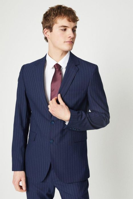 Costum Burton Menswear London 54-56 Bleumarin cu dungi, nou