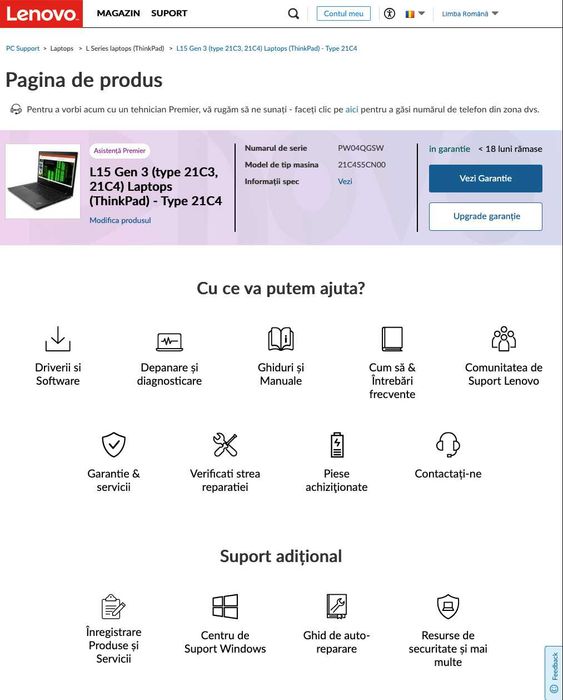 LENOVO L15 Gen 3 Laptop, i5 Gen 12, Ram 16 Gb, ca nou. Garantie