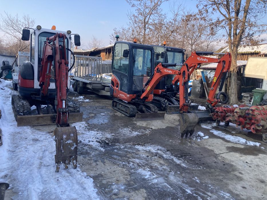 Miniexcavator de inchiriat sapaturi fundatii, beci santuri apa curent