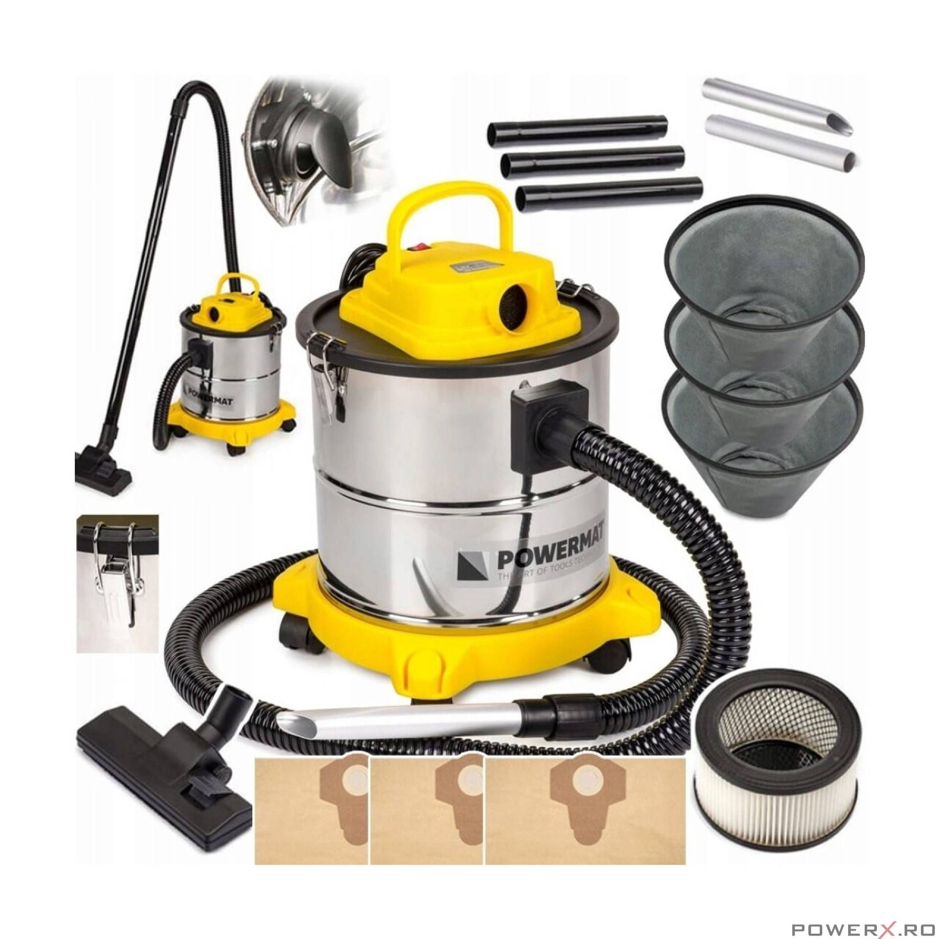Aspirator cu Filtru HEPA 2 in 1, putere 2000W 20 litri pentru semineu