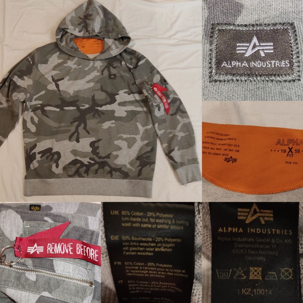 Hanorac Alpha Industries mărime XL cu gluga bluza bluzon sport