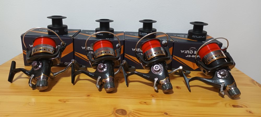 SET 4 Mulinete WIND BLADE J3 60FR, 9+1Rulmenti,Baitrunner
