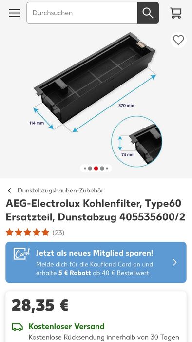 Filtru Carbon hota Electrolux /AEG