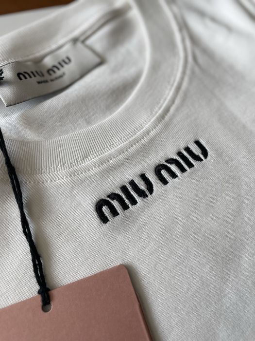 Дамска памучна бяла блуза Miu*miu*