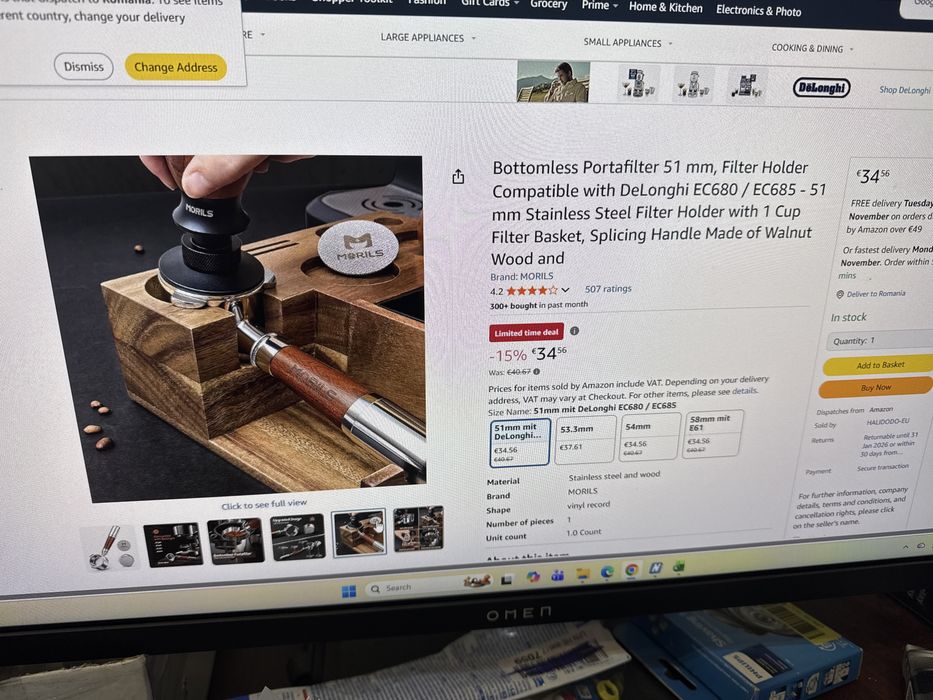 Portfiltru cafea 51mm pentru Delonghi EC680 / EC 685