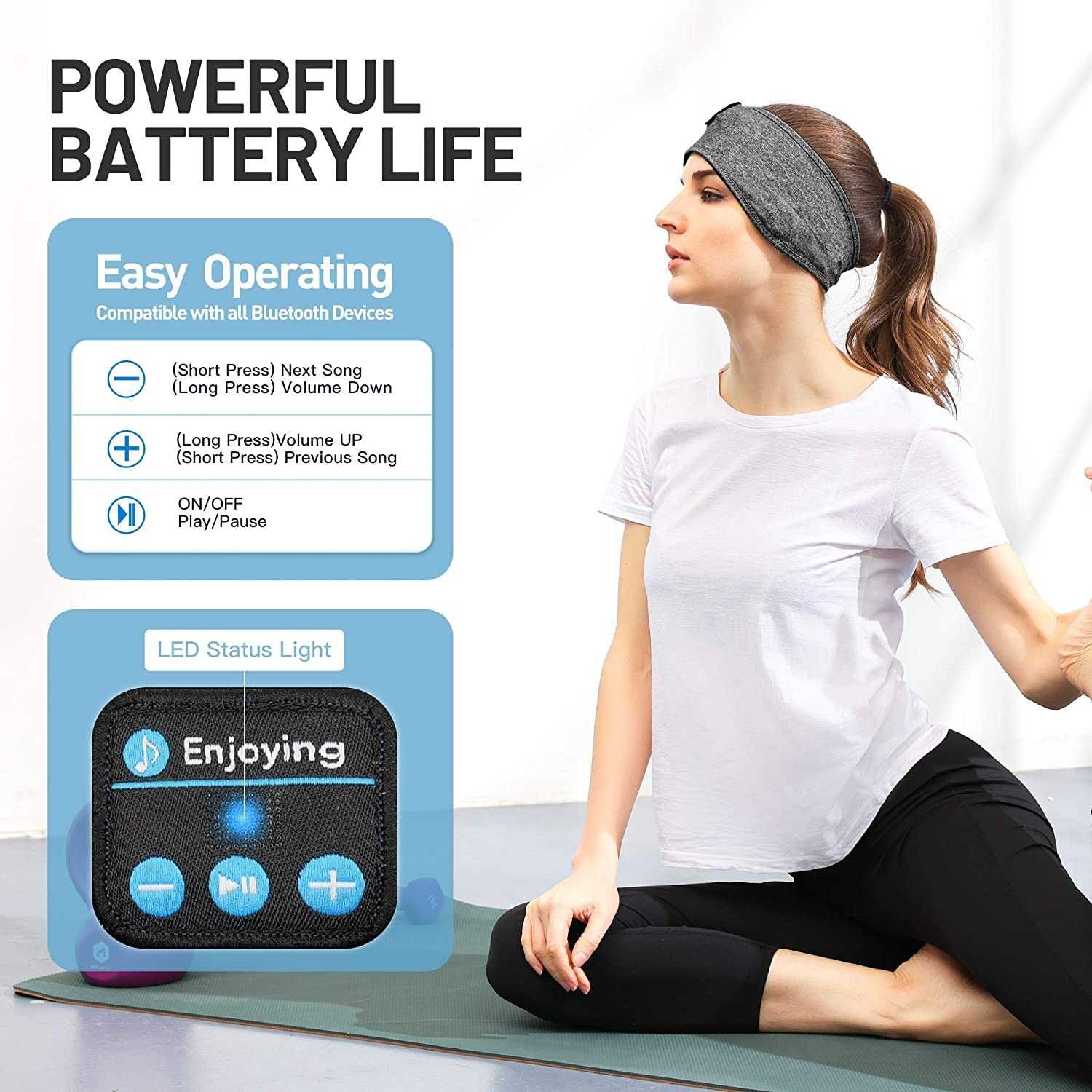 Perytong Bluetooth спортни слушалки в лента за глава