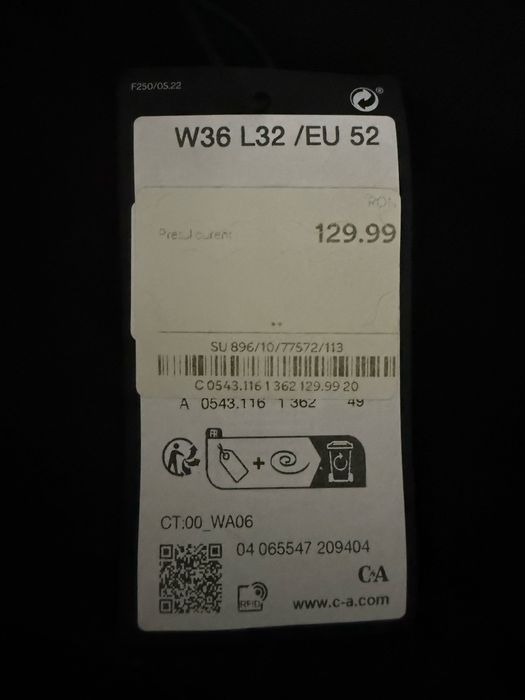 Blugi C&A, Negrii pentru barbati