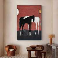 Картина лошади холст масло абстрактный минимализм живопись кони