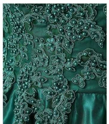 Rochie verde eleganta lunga cu dantela pe bust