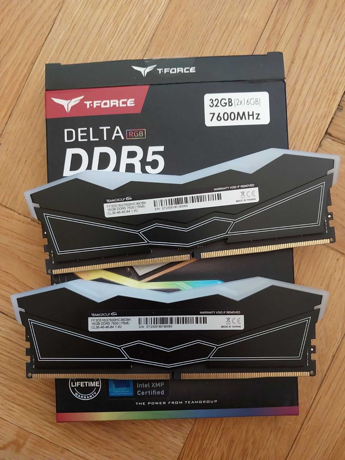 32GB 7600MHz, CL36 DDR5 Teamgroup T-Force RGB