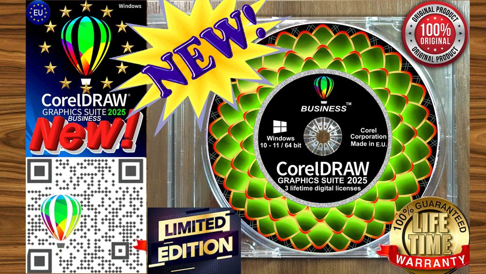 CorelDRAW Graphics Suite Business 2025-3 Lifetime licen-Update Acces