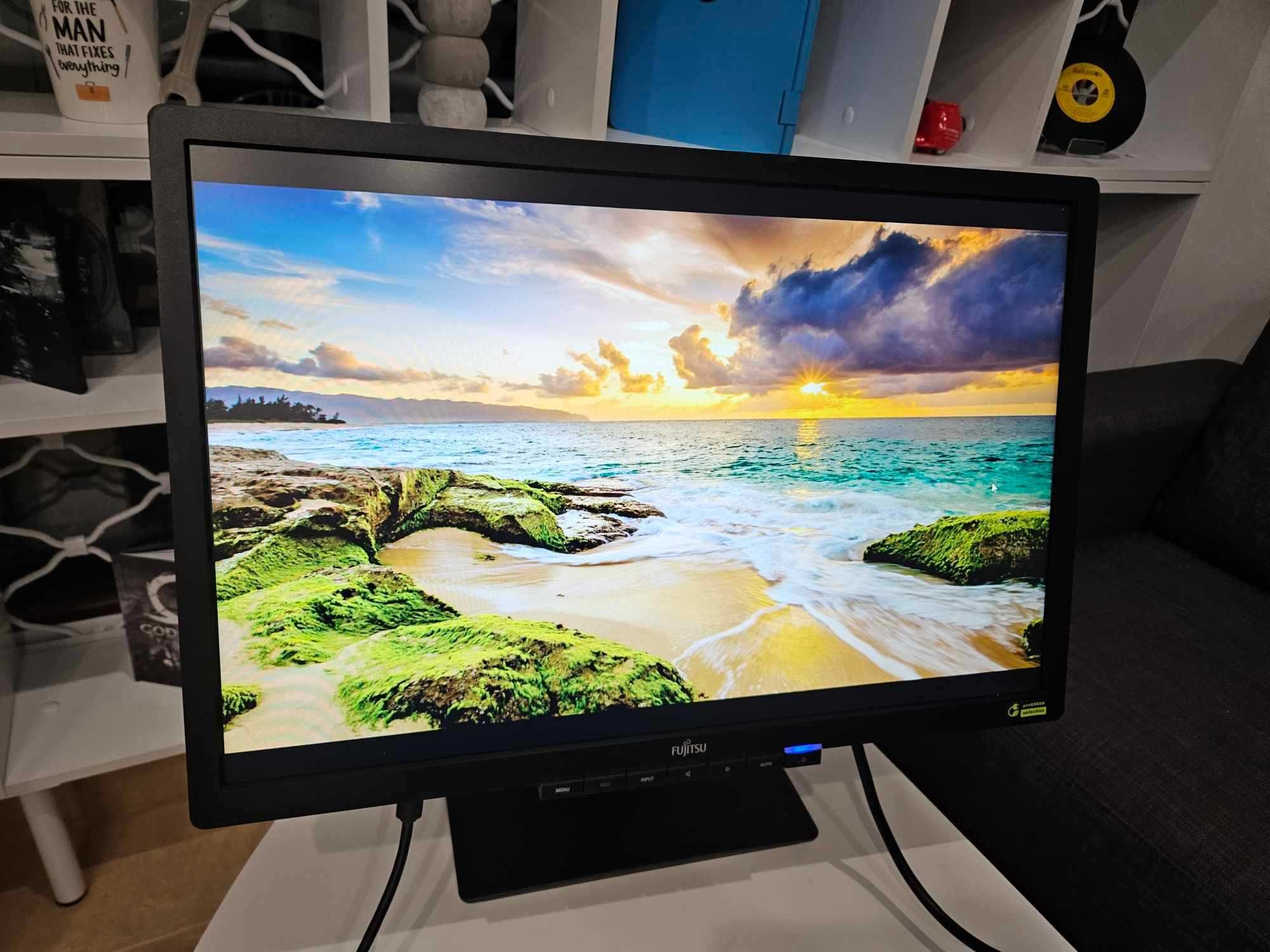 +Гаранция! Монитор Fujitsu B22W-6 LED 22" инча + кабели