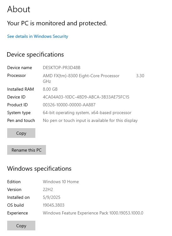 Геймърски компютър ам3+, RX 560, SSD 120gb, 8GB Ram