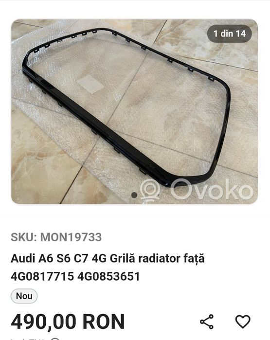 Rama grila radiator fata audi a6 s6 c7