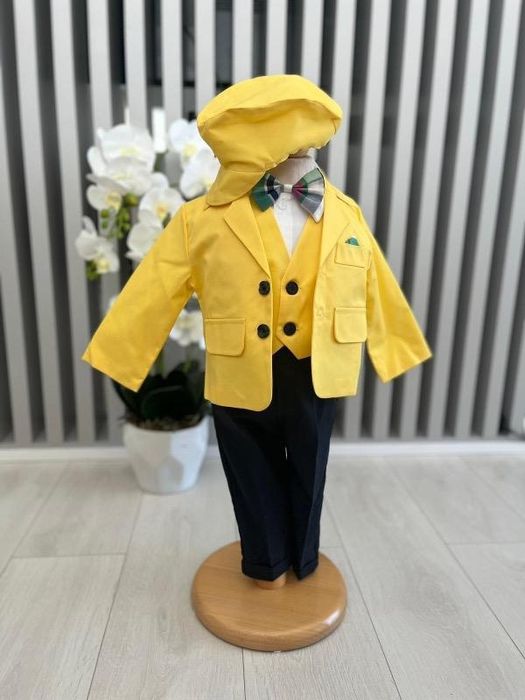 Costum de botez băieți, 5 piese, de la 1 luna la 9 luni