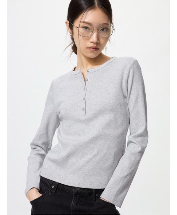 Лонгслив на пуговицах Uniqlo