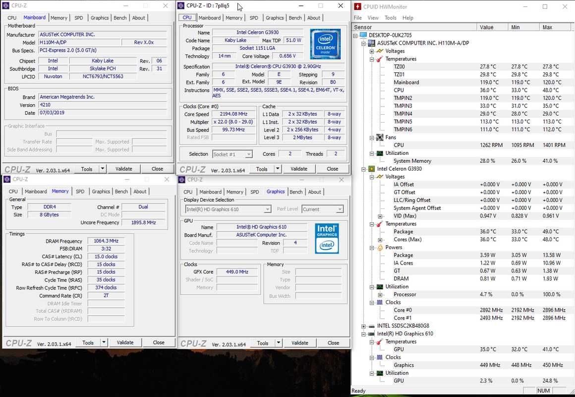 Asus H110M-A/DP Shield Intel Celeron G3930/G3900 Cooler0GB DDR4