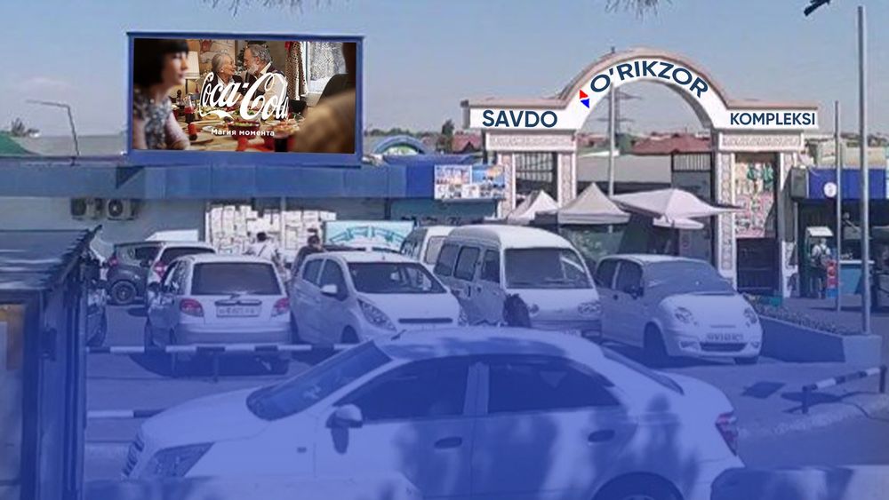 O'RIKZOR SAVDO KOMPLEKSi dagi LED ekranlarda rekmlama joylashtrish.
